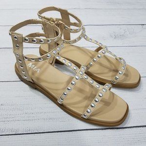 MIA Madisen Gladiator Stud Sandals Size 8.5 - Beige